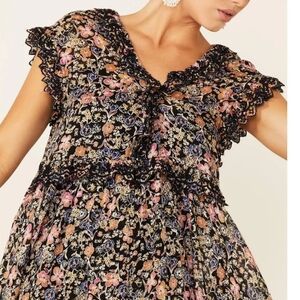 Free‎ People Milania Midi Eye Let Dress in Confetti Combo